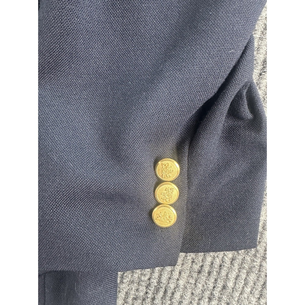 Vintage Stafford Blazer 50 L Blue Wool Premium University Golden Button Logo - Picture 8 of 14
